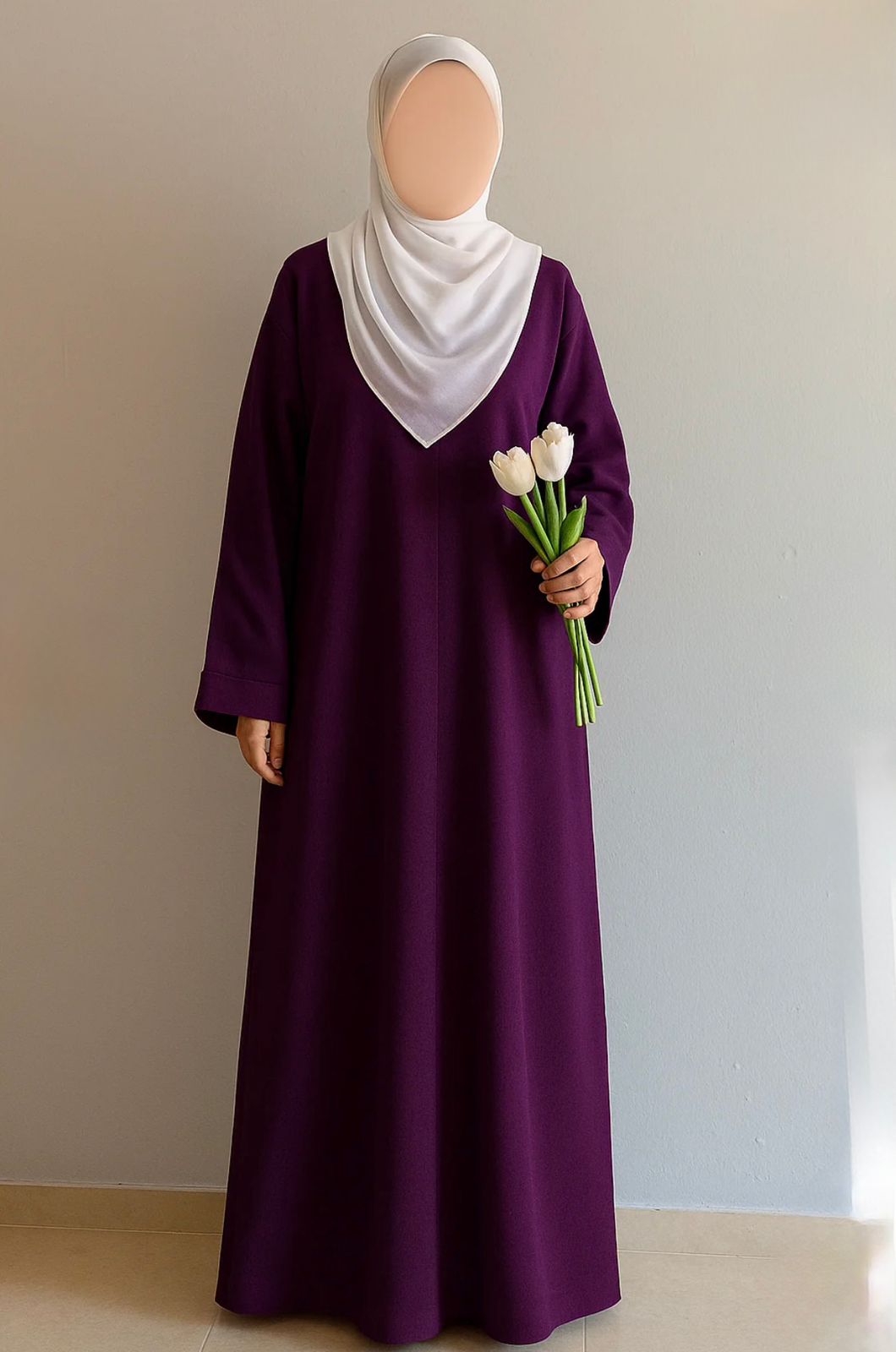 Everyday Front Open Abaya - Indigo