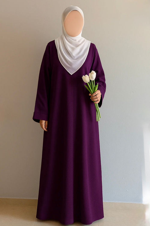 Everyday Front Open Abaya - Indigo