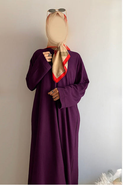 Everyday Front Open Abaya - Indigo