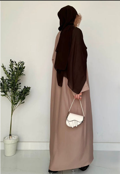 Everyday Front Open Abaya - Beige