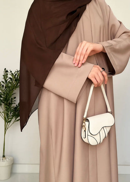 Everyday Front Open Abaya - Beige