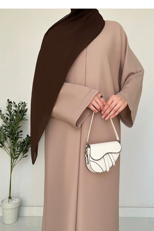 Everyday Front Open Abaya - Beige