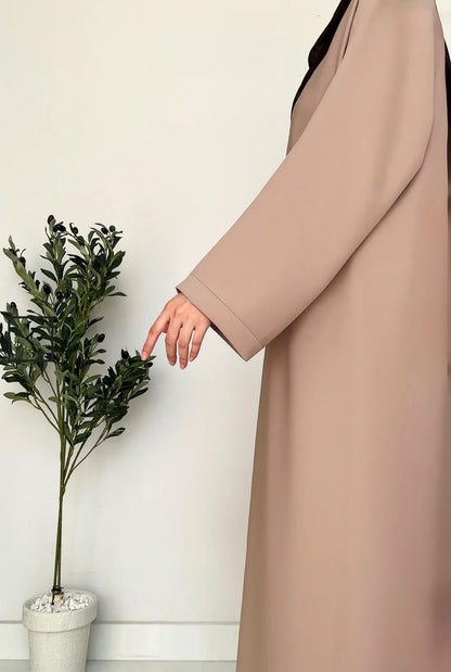 Everyday Front Open Abaya - Beige