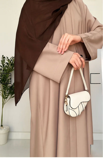 Everyday Front Open Abaya - Beige