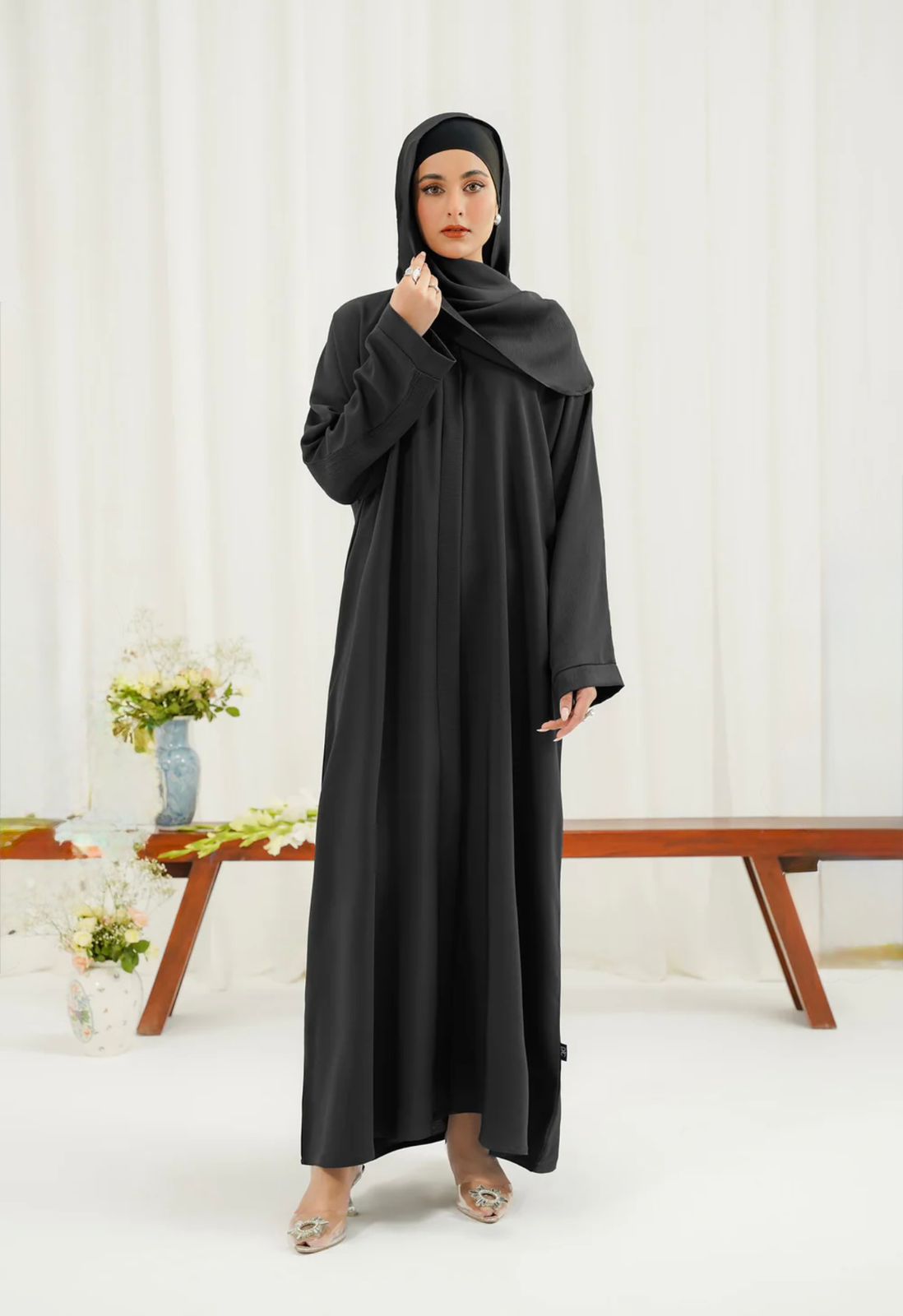 Kaftan abaya plan black
