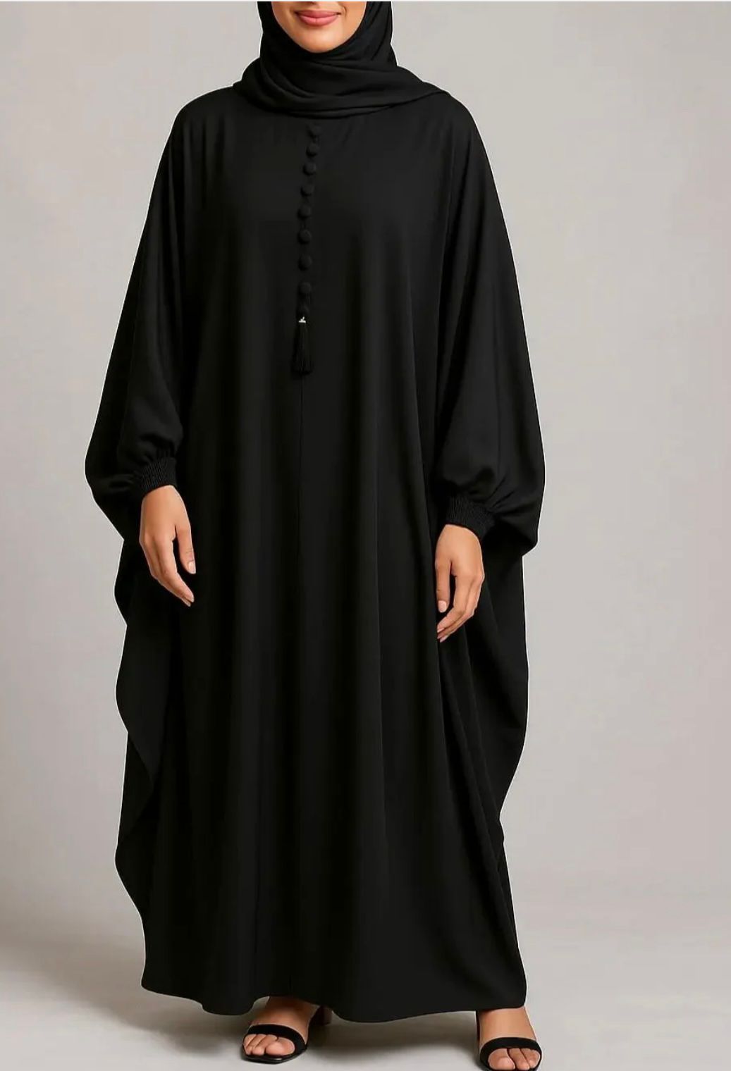 Kaftan abaya plan black