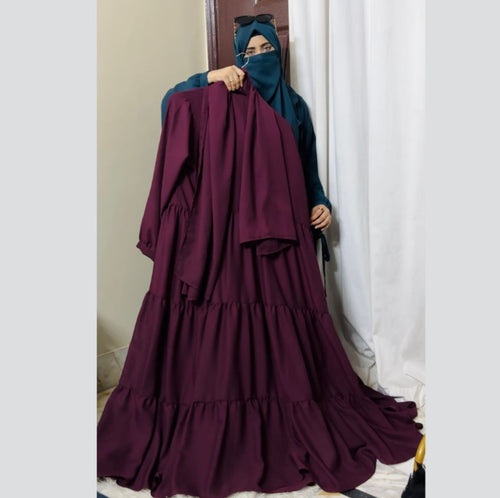 3 layer turkish abaya separate inner