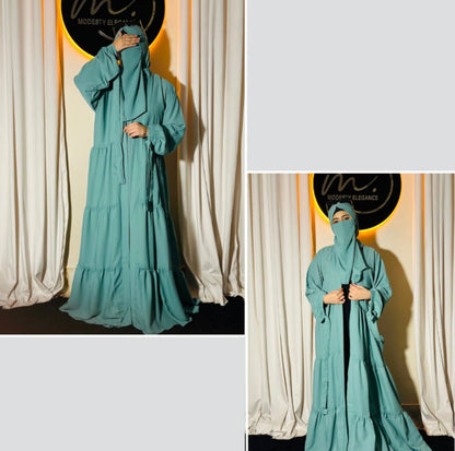 3 layer turkish abaya separate inner