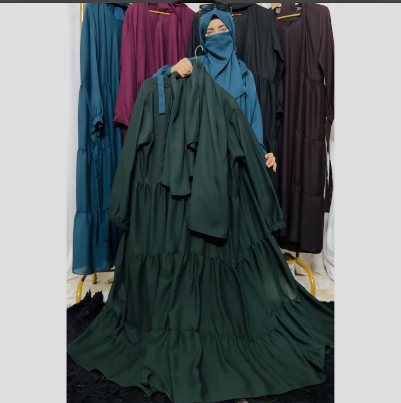3 layer turkish abaya separate inner
