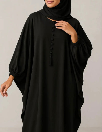 Kaftan abaya plan black