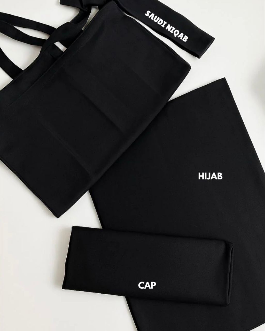 3 Piece Saudi Niqab, Hijab & Cap Set